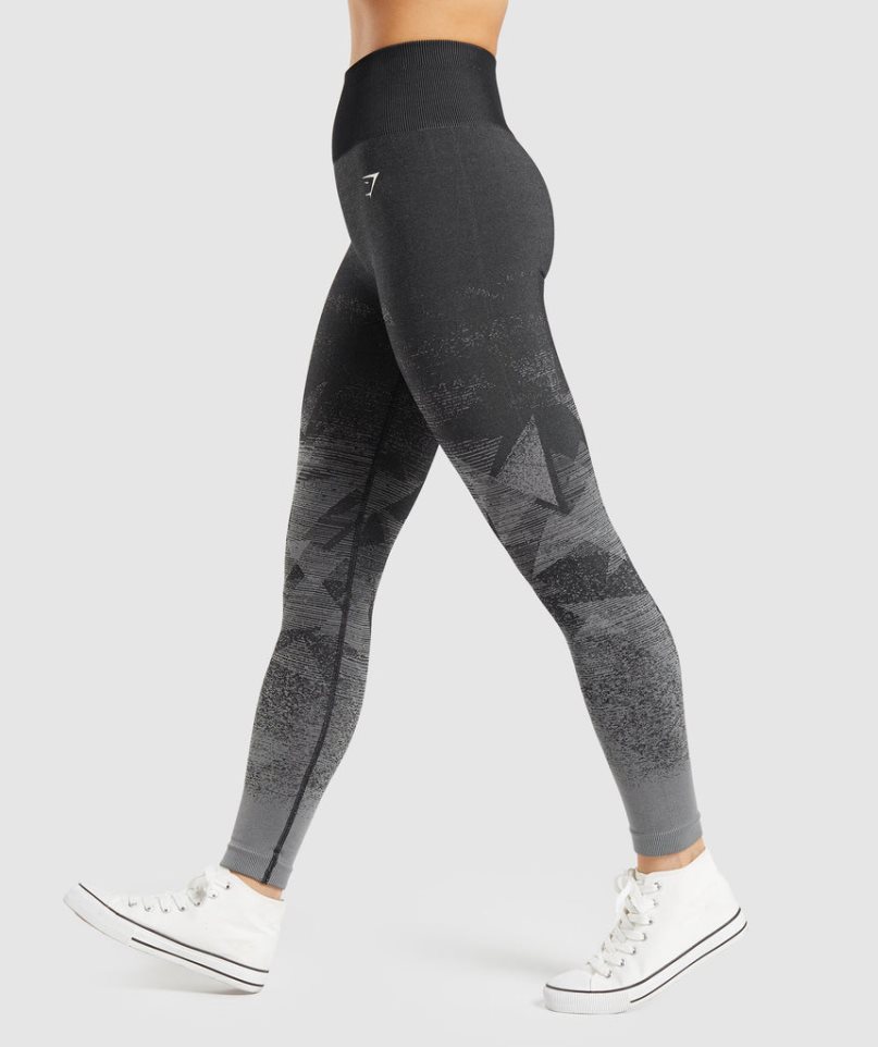 Legginsy Gymshark Adapt Ombre Seamless Damskie Czarne | PL 930CWG